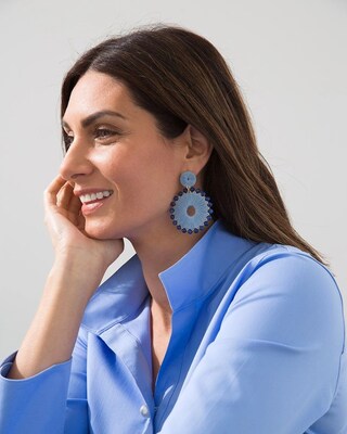 Blue Drop Post Earrings