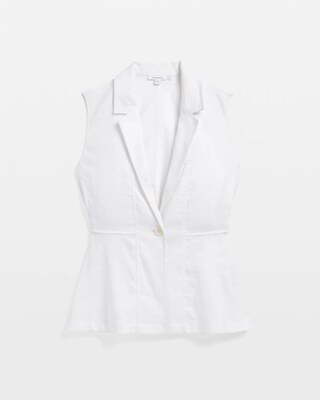 Linen Blend Stretch Vest