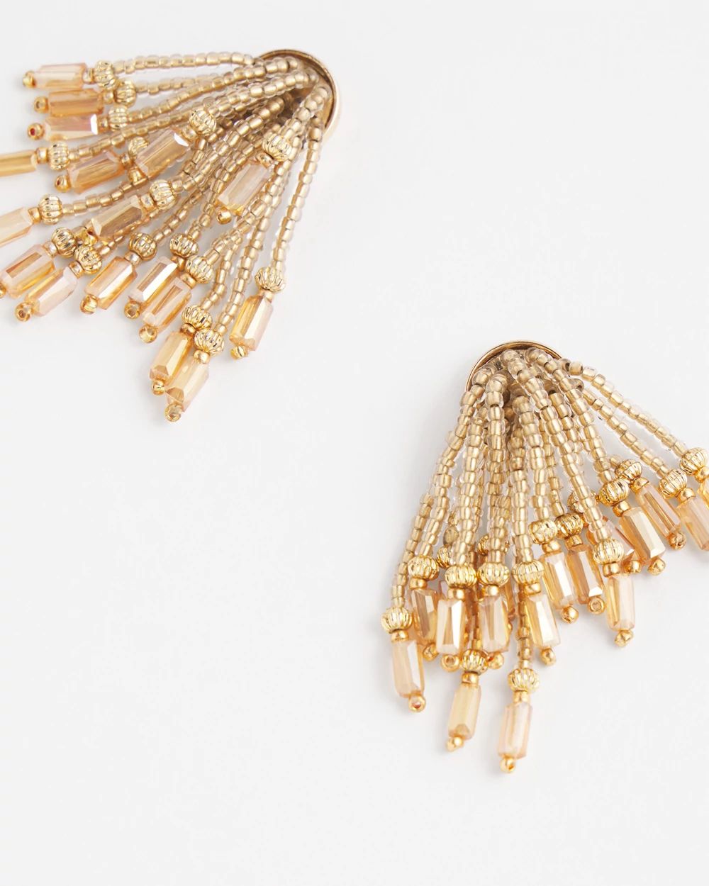 No Droop™ Gold Tone Tassel Bead Earrings