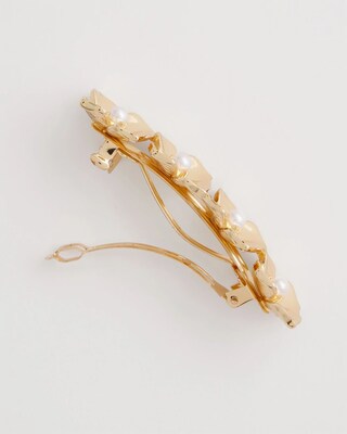 Metal Flower Pearl Barrett click to view larger image.