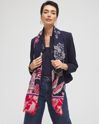 Mixed Floral Print Oblong Scarf