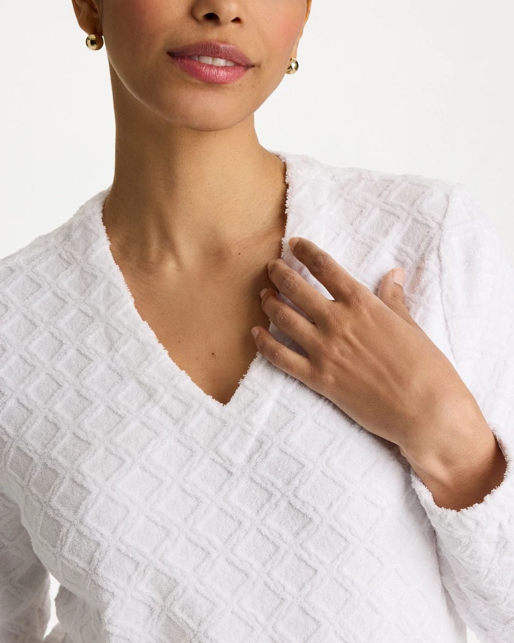 Zenergy® Terry Cloth Jacquard Top click to view larger image.