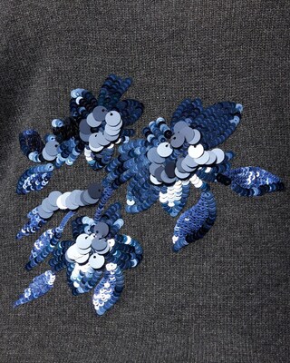 Floral Sequin Pullover Sweater