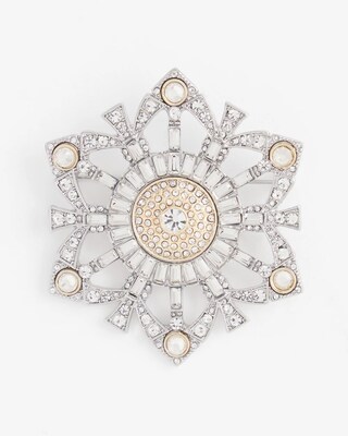 Mixed Metal Snowflake Brooch click to view larger image.