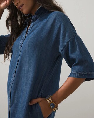 Relaxed Tencel Midi Shirt Dress