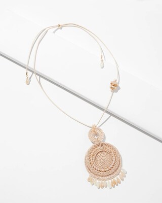 Crochet Adjustable Pendant Necklace