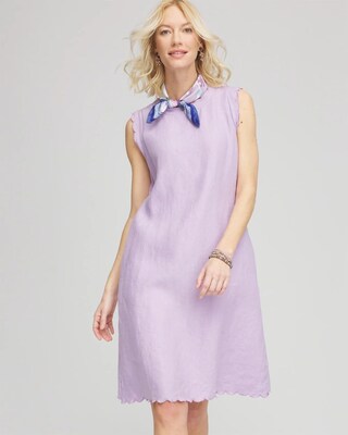 Sleeveless Scalloped Trim Dress click to view larger image.