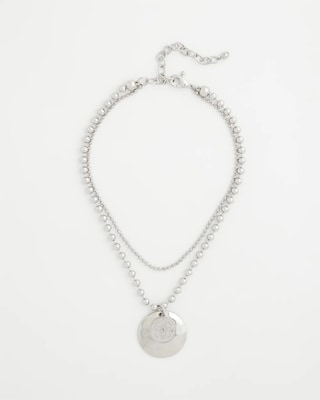 Short Silver Ball Chain Pendant