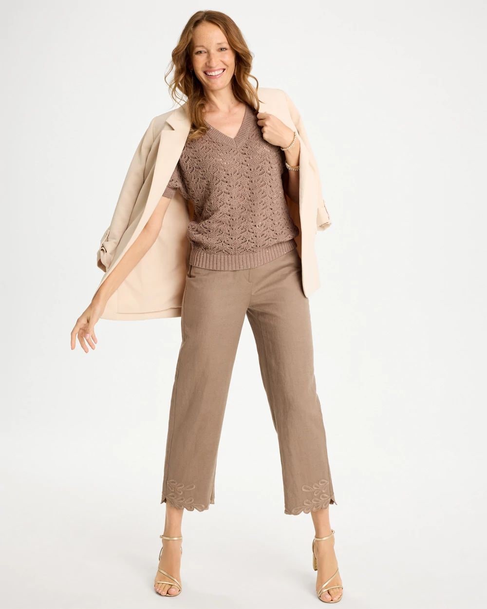 Sequin Pointelle Pullover click to view larger image.