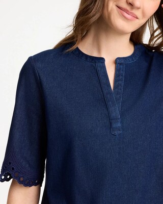 Embroidered Cotton-Blend Tunic click to view larger image.