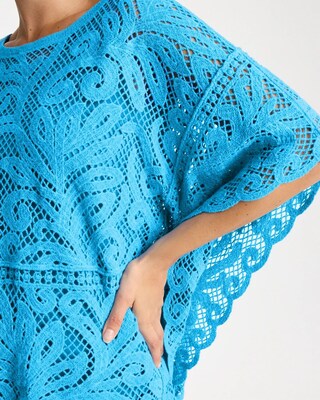 Cotton Crochet Lace Poncho click to view larger image.