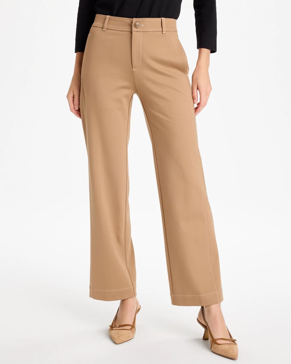 Emme Wide-Leg Ponte Pants click to view larger image.
