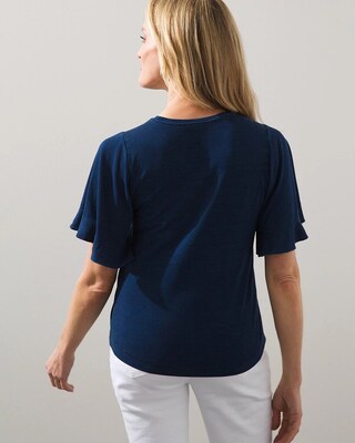 Embroidered Flare Sleeve Tee