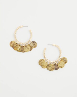 No Droop® Shell-Disc Hoop Earrings