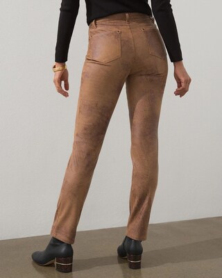 Faux-Suede 5-Pocket Slim Pants