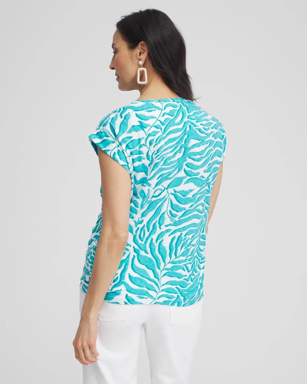 Palm Print Knot Front Tee