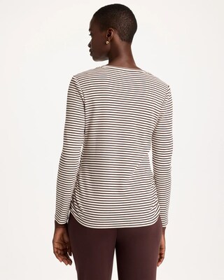 Zenergy® Knit Striped Ribbed Pullover click to view larger image.