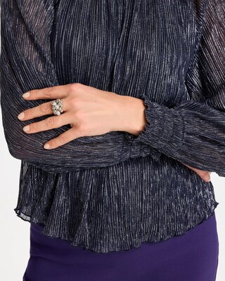Silvertone Shimmer Stretch Ring click to view larger image.