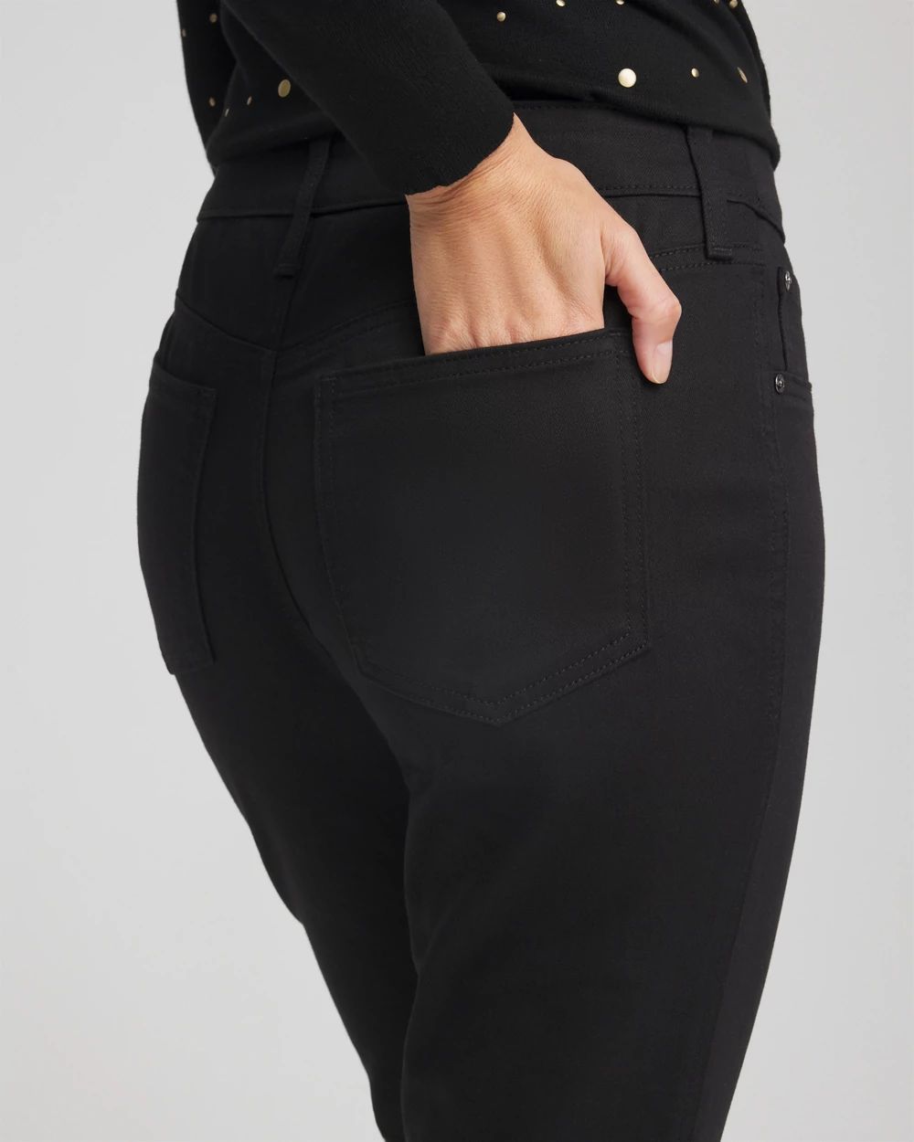 Pull-On Straight-Leg Jeans