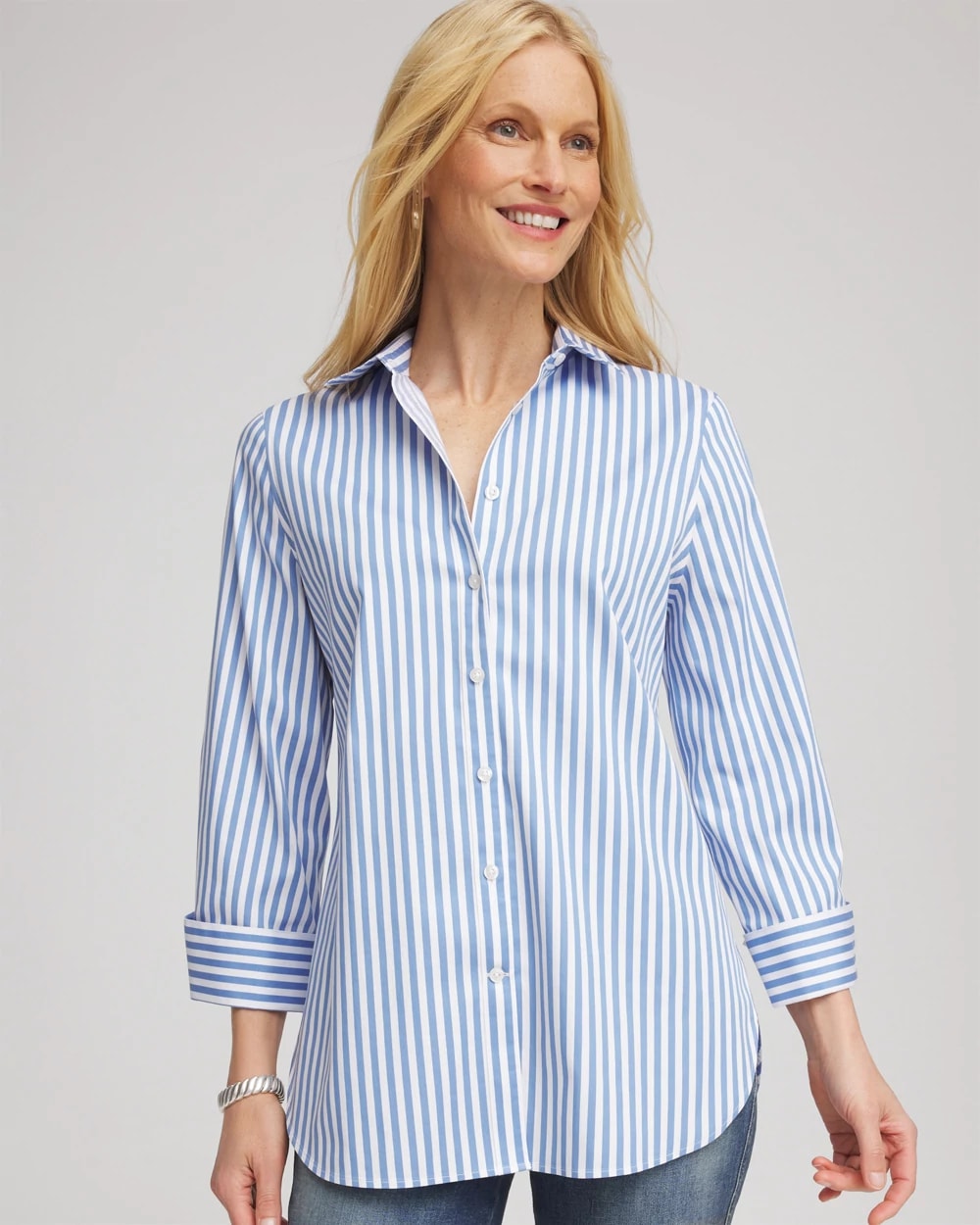 No Iron™ Stretch Striped Shirt, photo 1 of 5