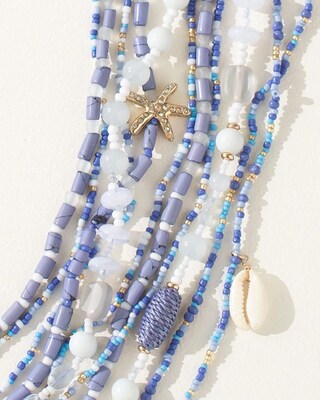 Long Multistrand Beaded Necklace