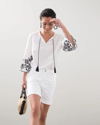 So Slimming 7" White Shorts
