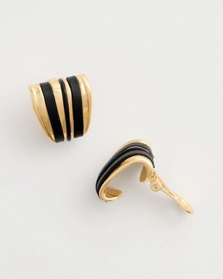 Black Goldtone Clip-On Earrings click to view larger image.