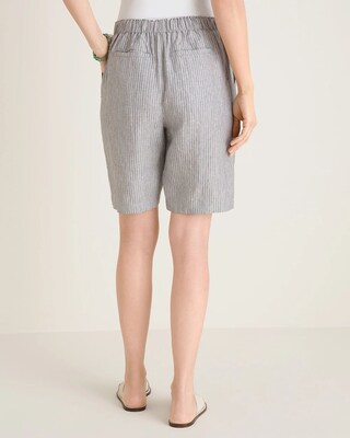 Linen Tie-Front Cross-Dye Shorts