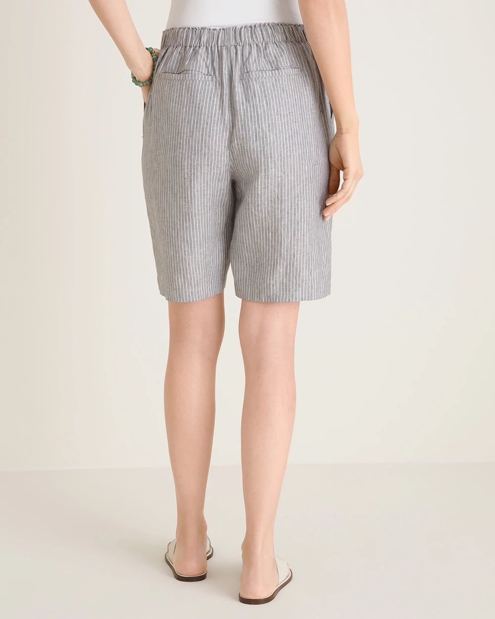 Linen Tie-Front Cross-Dye Shorts