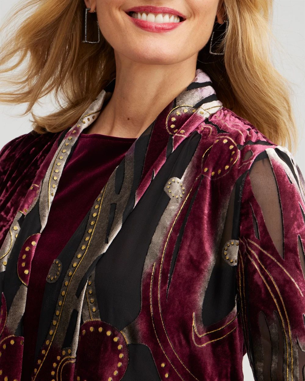 Travelers Collection Velvet Burnout Kimono