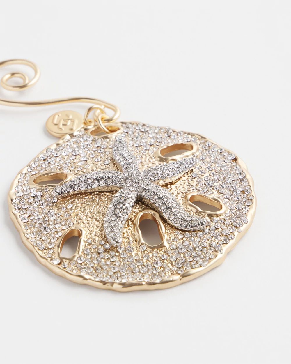 Gold Rhinestone Sandollar Ornament