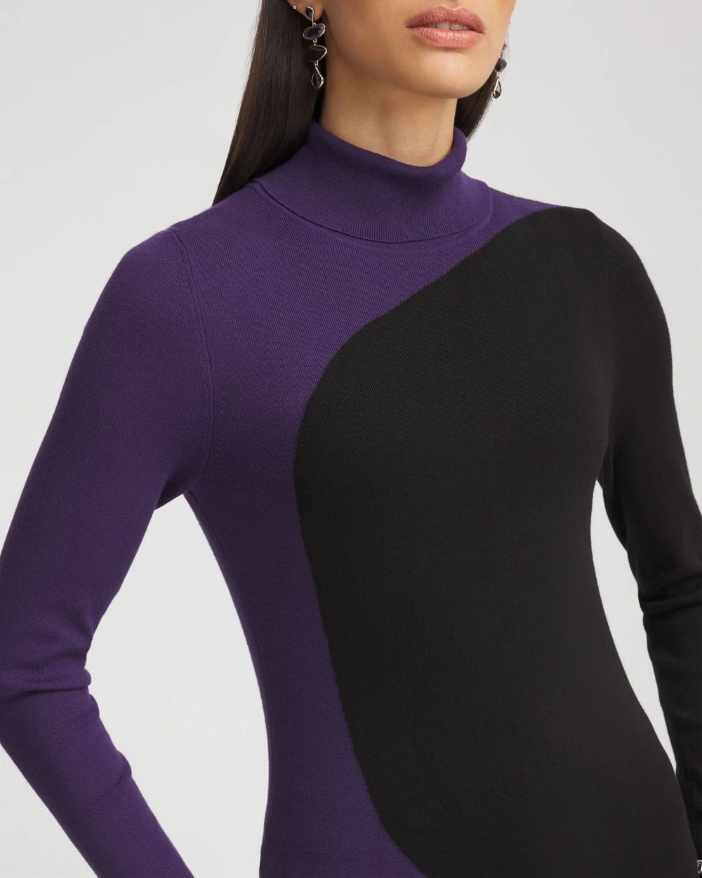 ECOVERO™ Colorblock Turtleneck Sweater