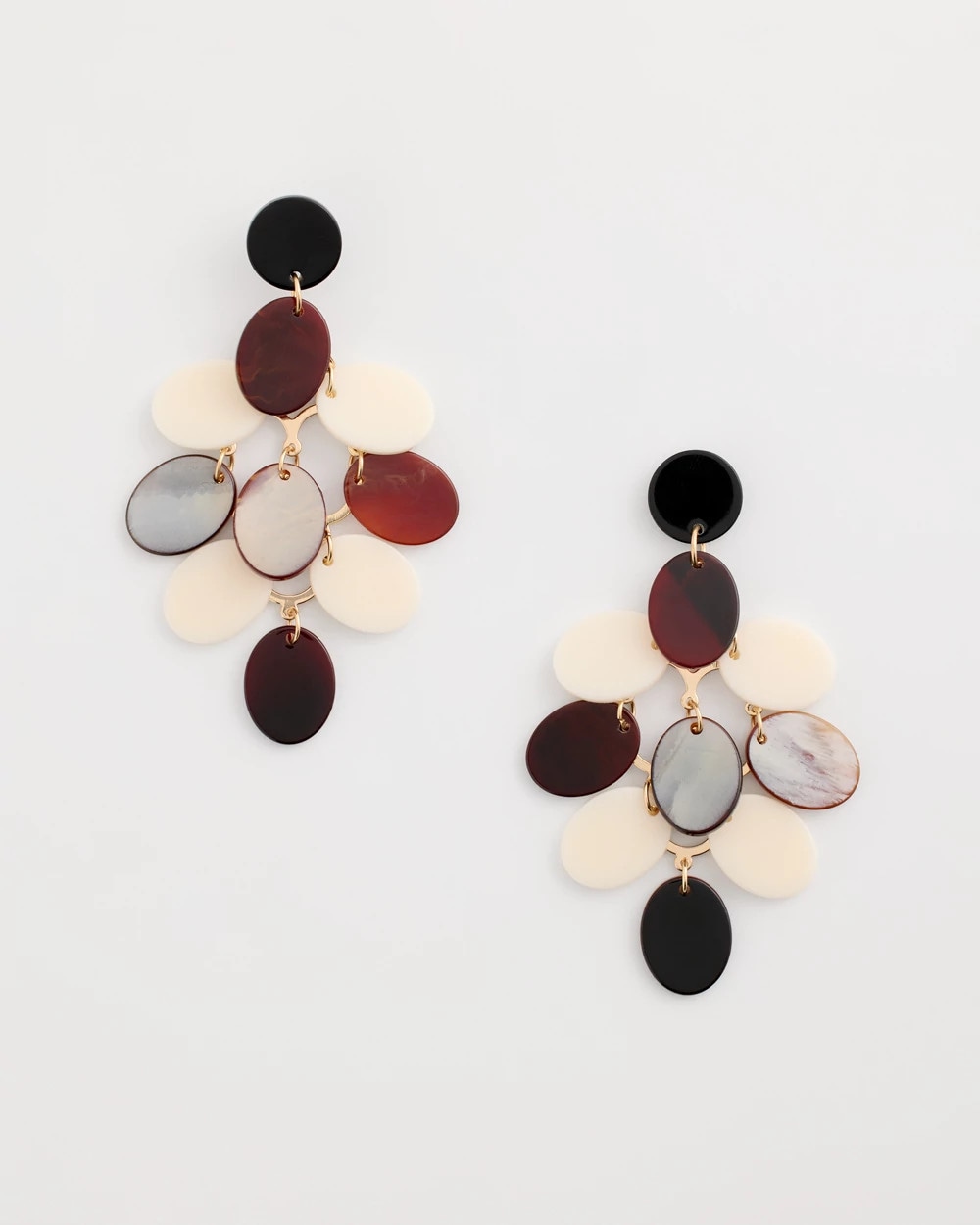 Neutral Resin Chandelier Earrings