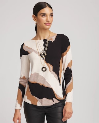 Ella Boatneck Intarsia Pullover Sweater