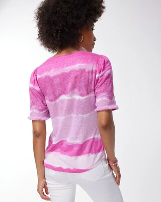 Linen Fringe Sleeve Tie Dye Tee