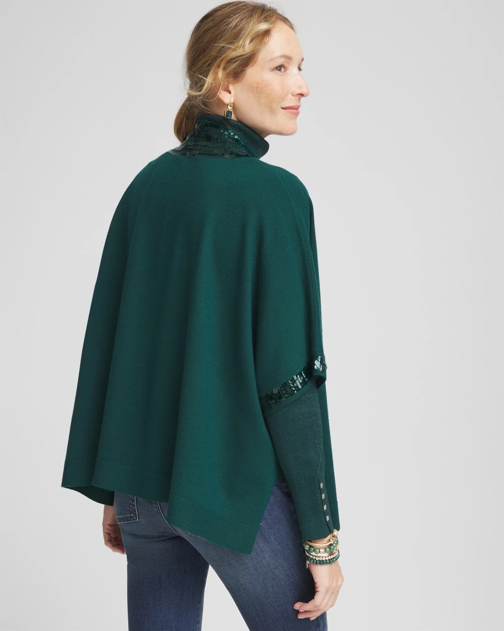 Sequin Placket Ruana