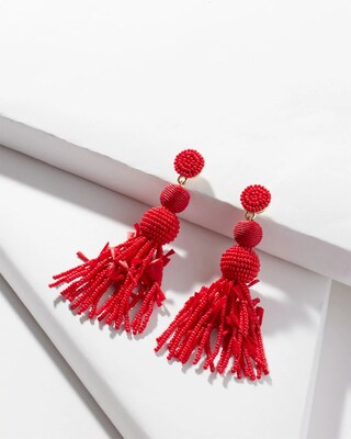 Fringe Seed Bead Drop Earrings