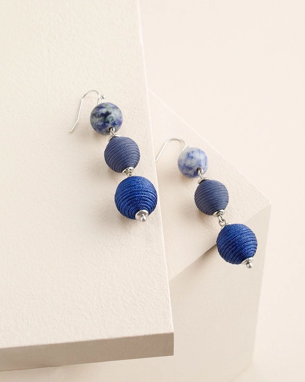 Blue Agate Drop Earrings