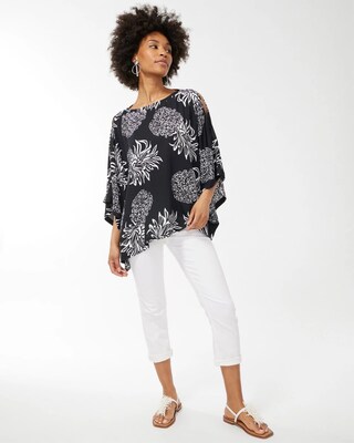 Pineapple Print Poncho