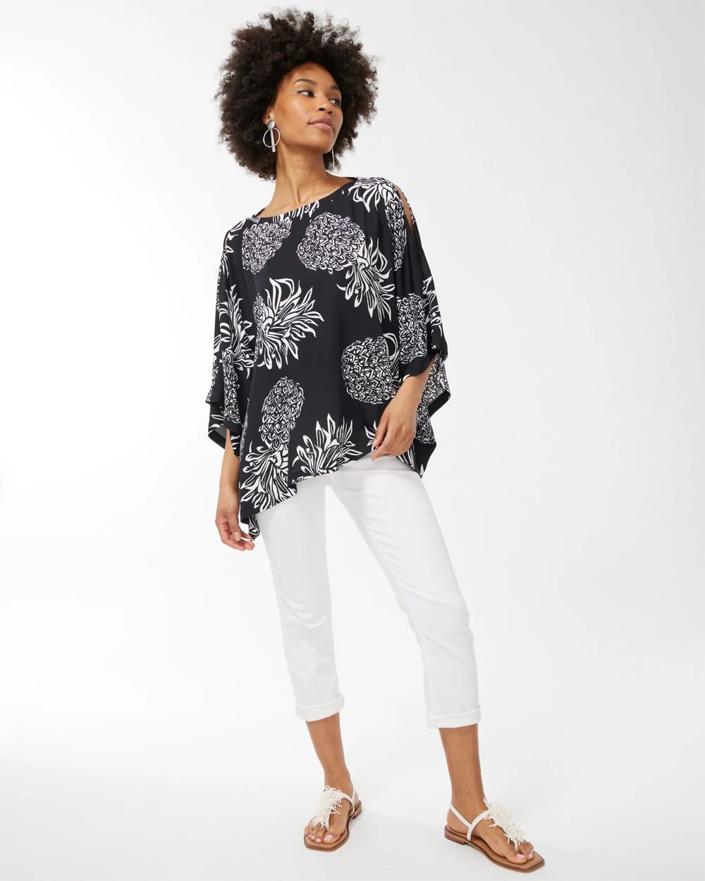 Pineapple Print Poncho
