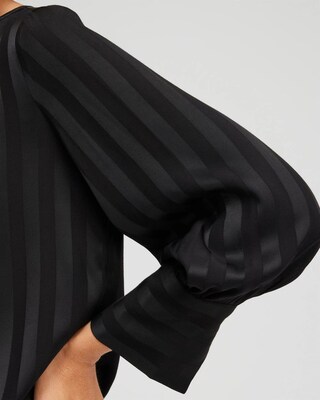 Black Label Pinstripe French Cuff Blouse