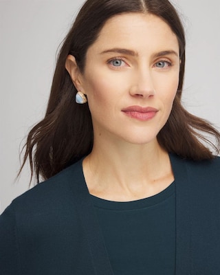 Faux Opal Stud Earrings click to view larger image.