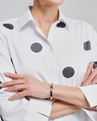 Navy Enamel Stretch Bracelet