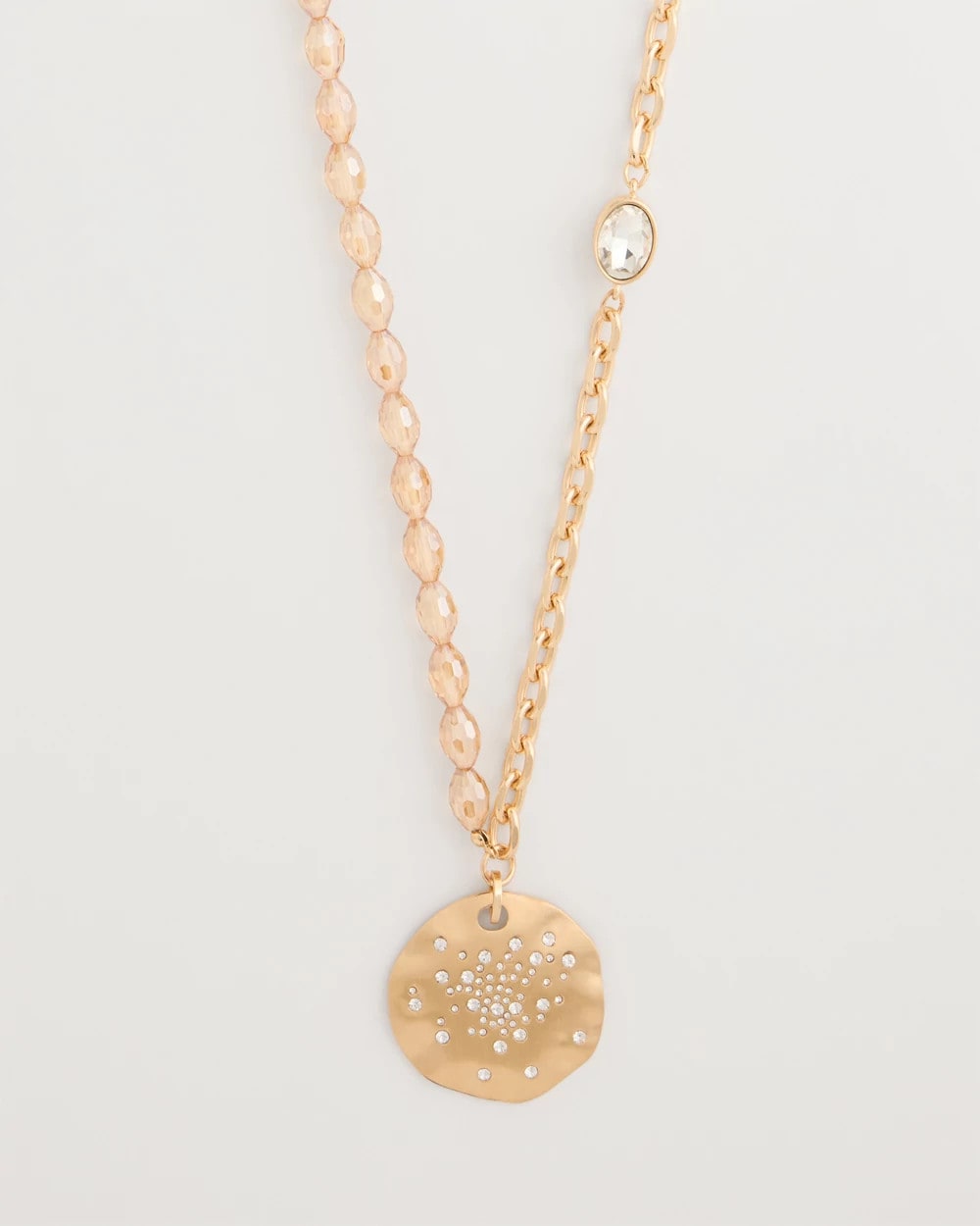 Asymmetrical Goldtone Sparkle Pendant Necklace