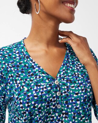Dot Print 3/4 Sleeve Tee