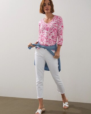 Rib Detail Paisley Slub Tee