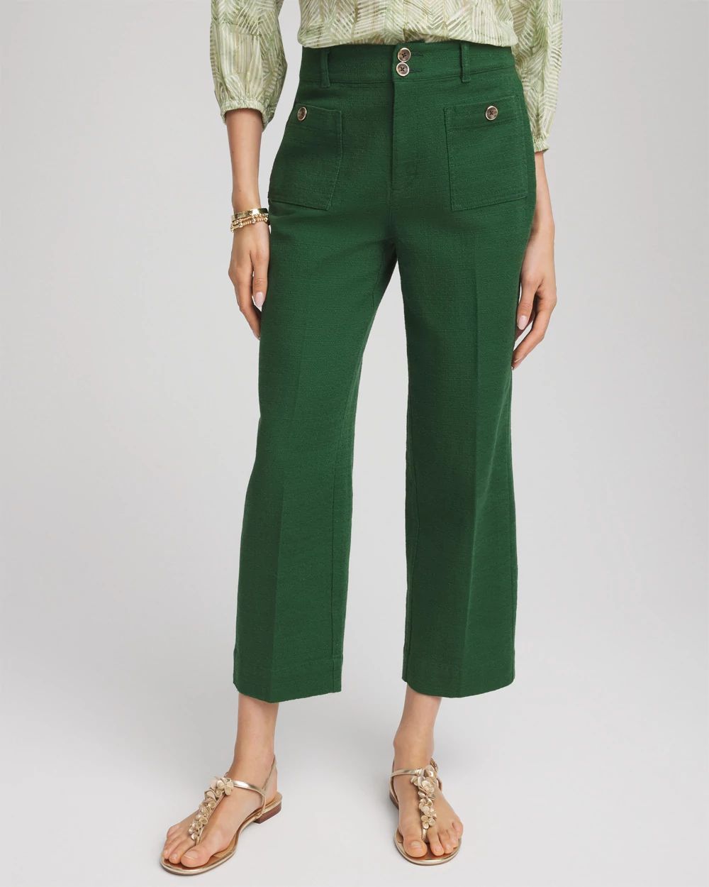 Petite Cropped Straight-Leg Pants