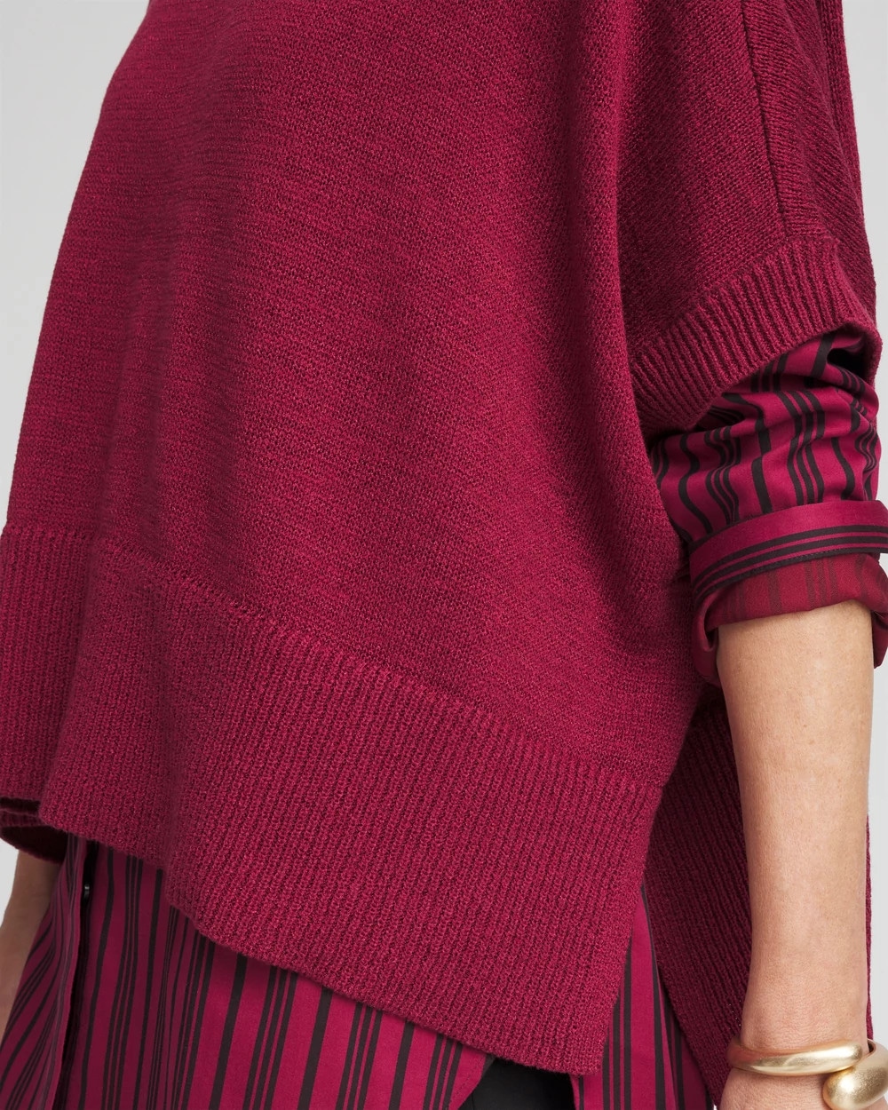 Short Sleeve Knit Poncho