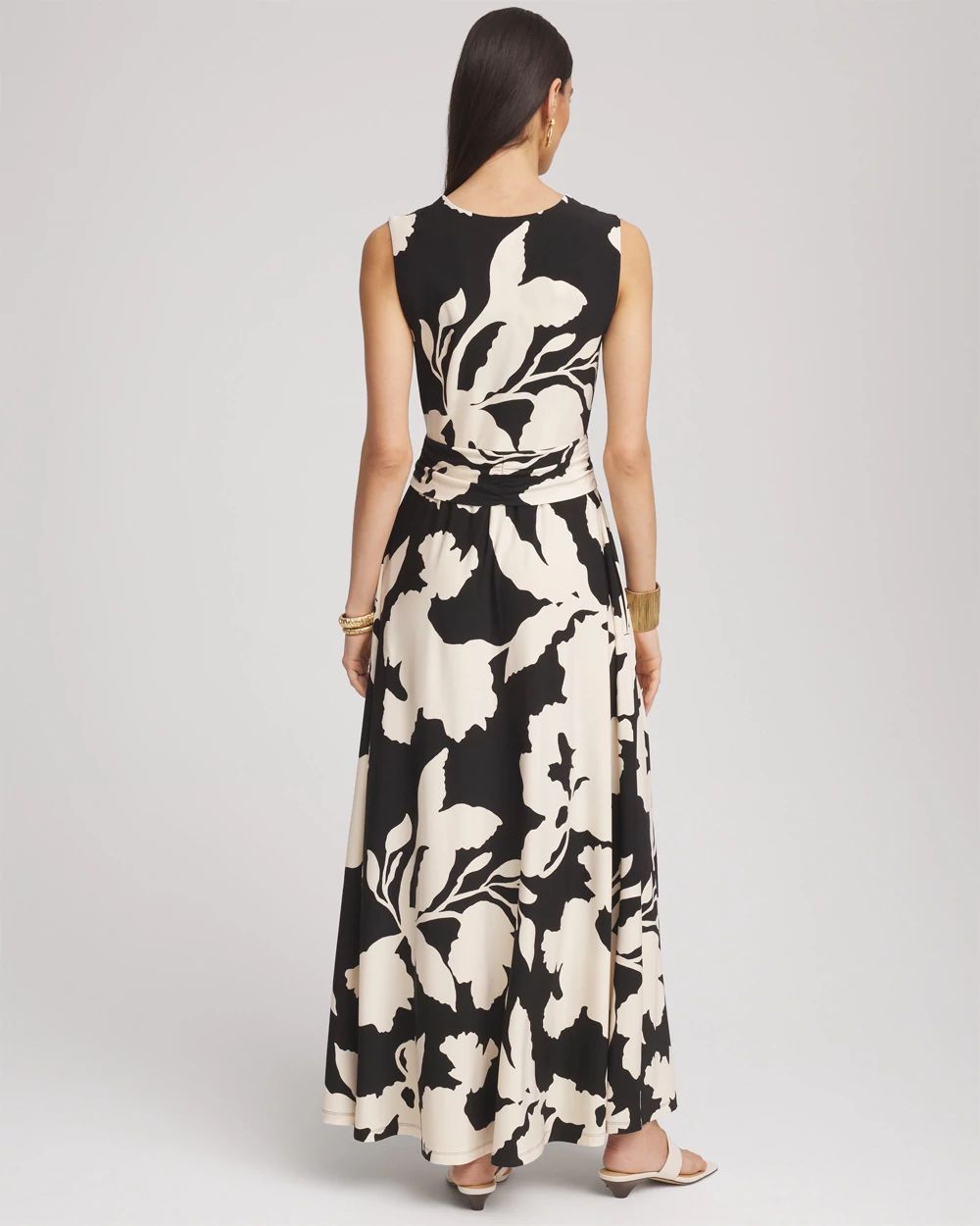 Floral Ruched Jersey Maxi Dress