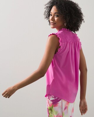 Zenergy UPF Smocked Ruffle Top